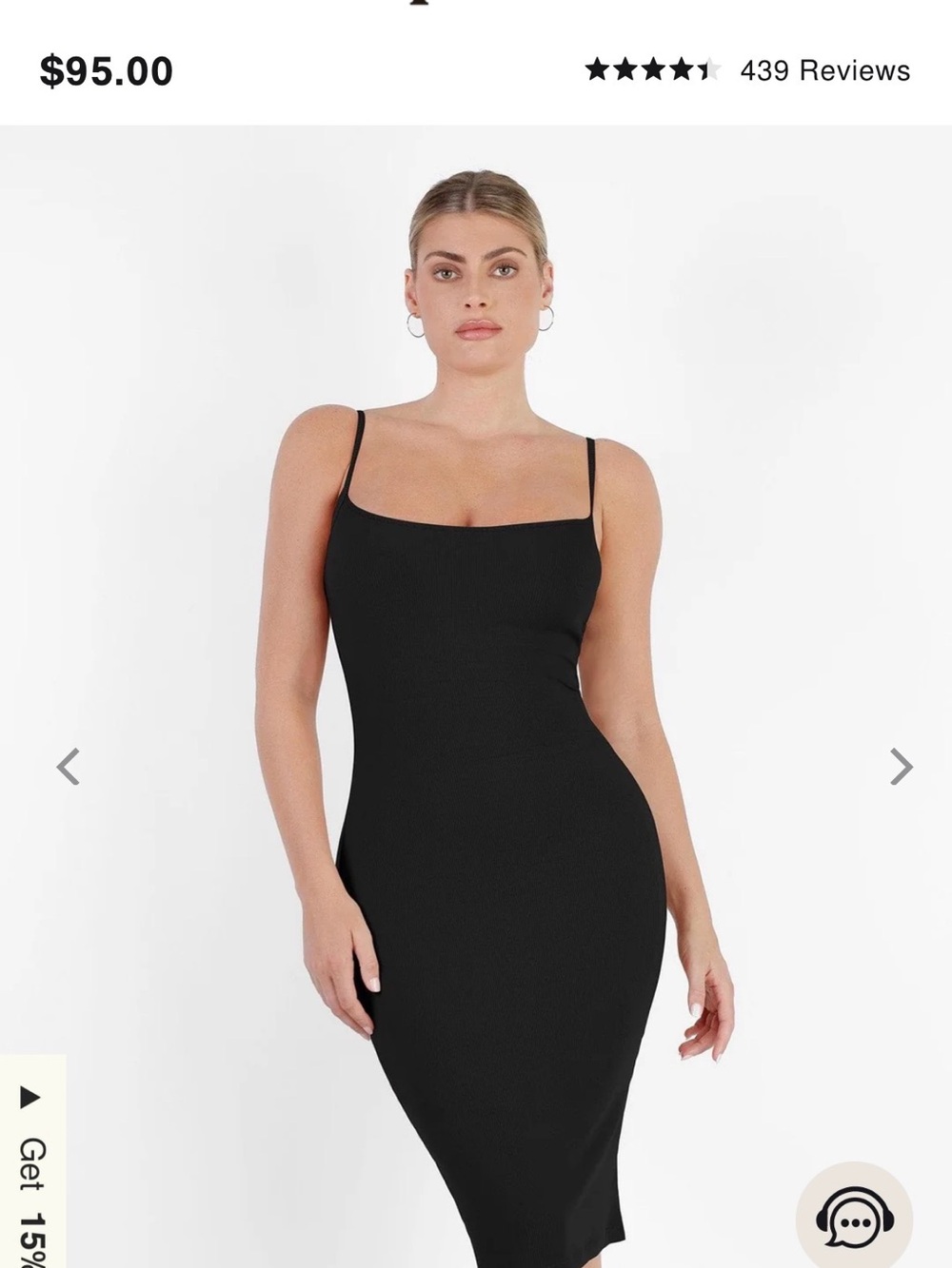 Popilush Women’s Shapewear Midi Dress with Spaghetti Straps
